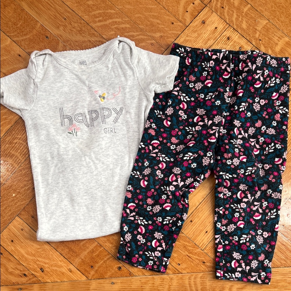 Carter's Gray and Floral Kids Matching Set